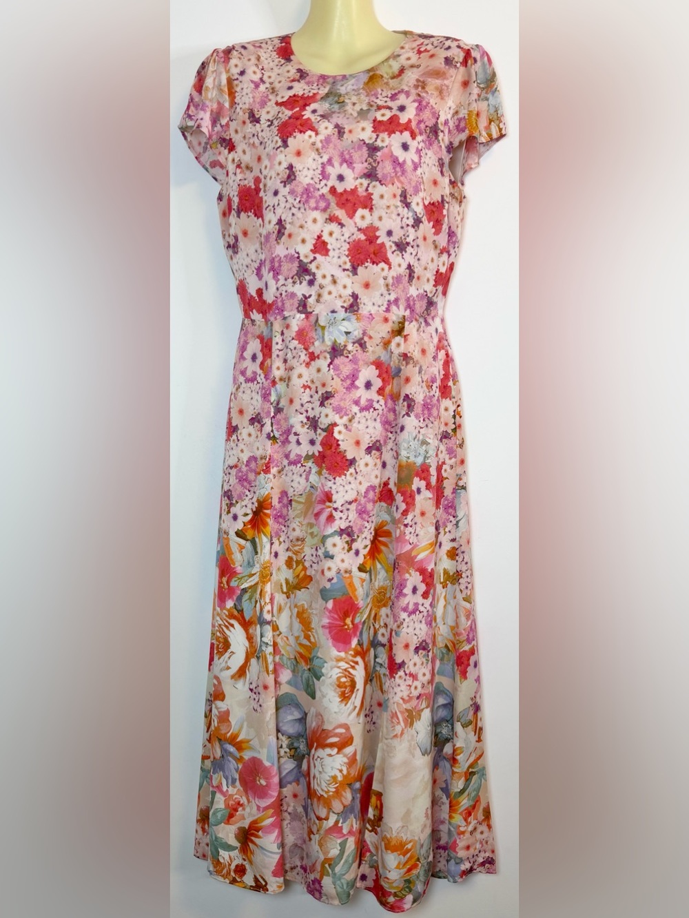 REISS Ivy Floral Ombré Midi Dress - Picture 2 of 15